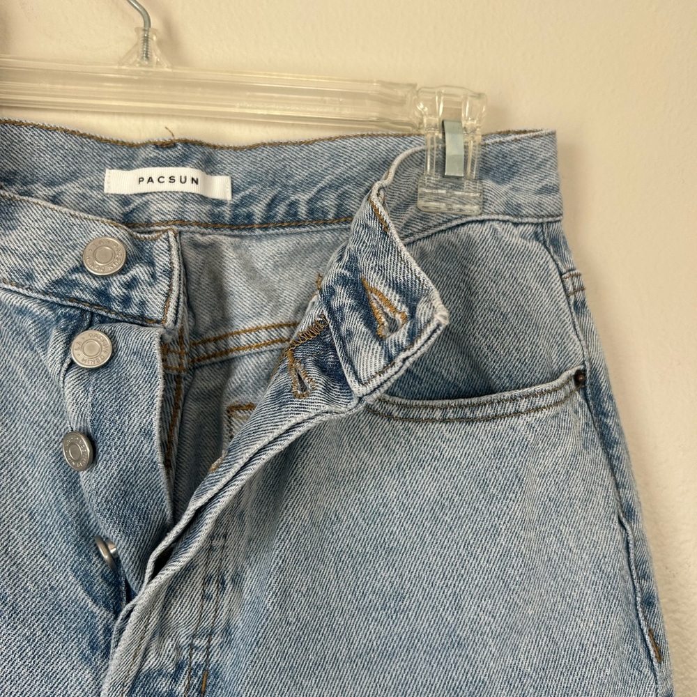 PacSun High-Rise Light Blue Jeans — Straight Leg - Picture 2 of 4